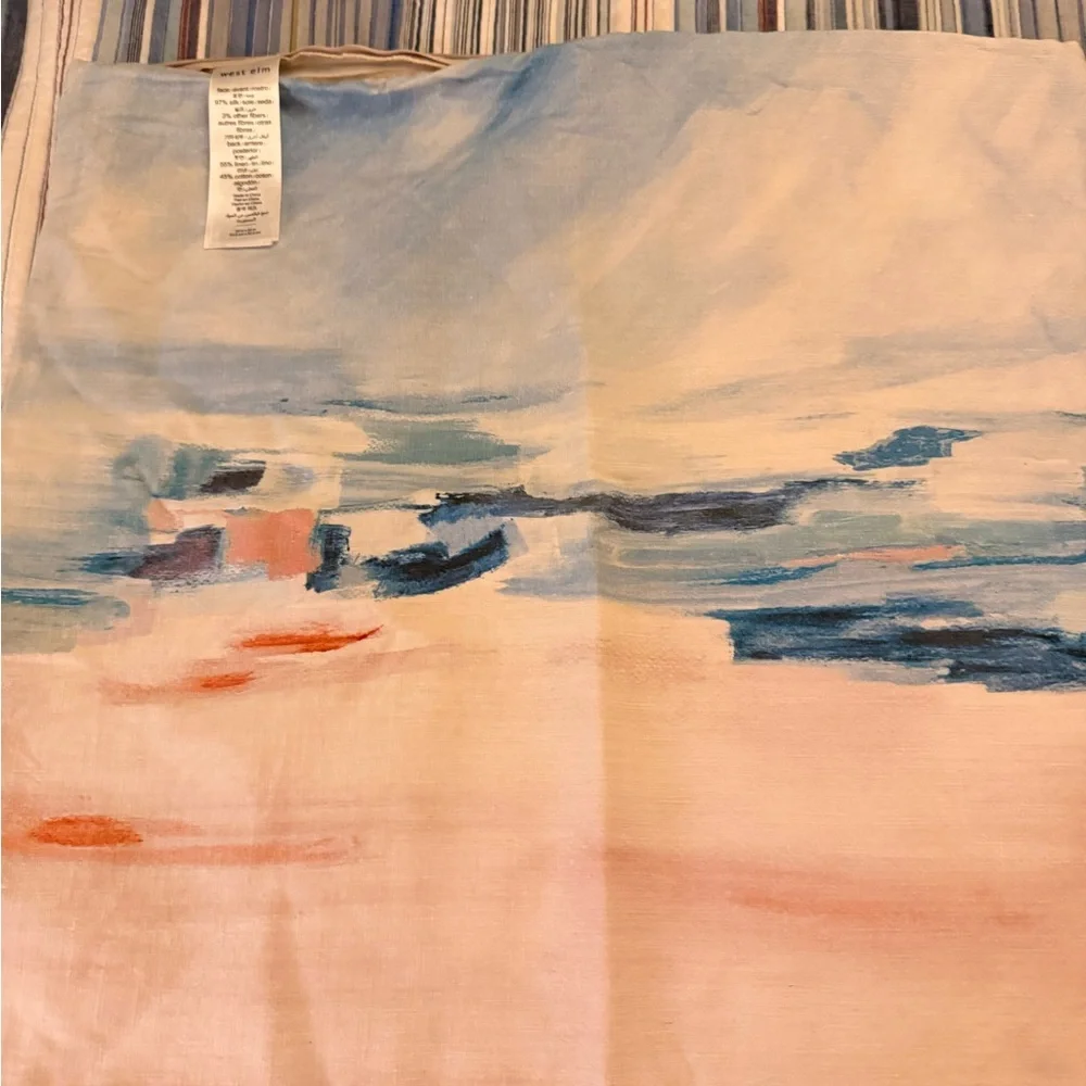 West Elm Abstract Pillow Cover - Blue and Orange